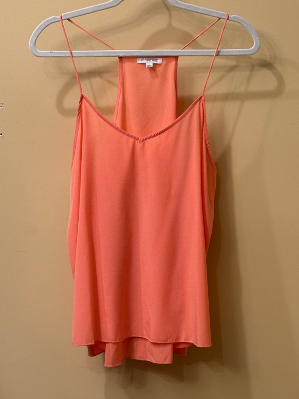 Johnny Was Silk Blend Camisole Size Large Coral Flowy Tank Top Boho - Picture 2 of 5